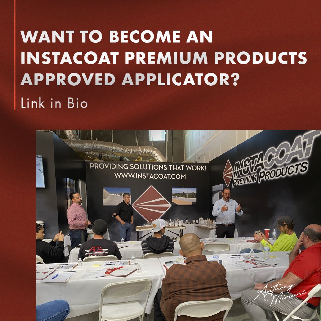 anthony_miriani's tweet photo. Want to become an @InstacoatP  Approved Applicator?

You can contact us on any of our social media channels (LinkedIn, Facebook, Instagram, Twitter) to speak with one of our sales reps.

#IPP #instacoatpremiumproducts #approvedapplicator #trainedapplicator #roofingcontractors https://t.co/EiOjU01m0d
