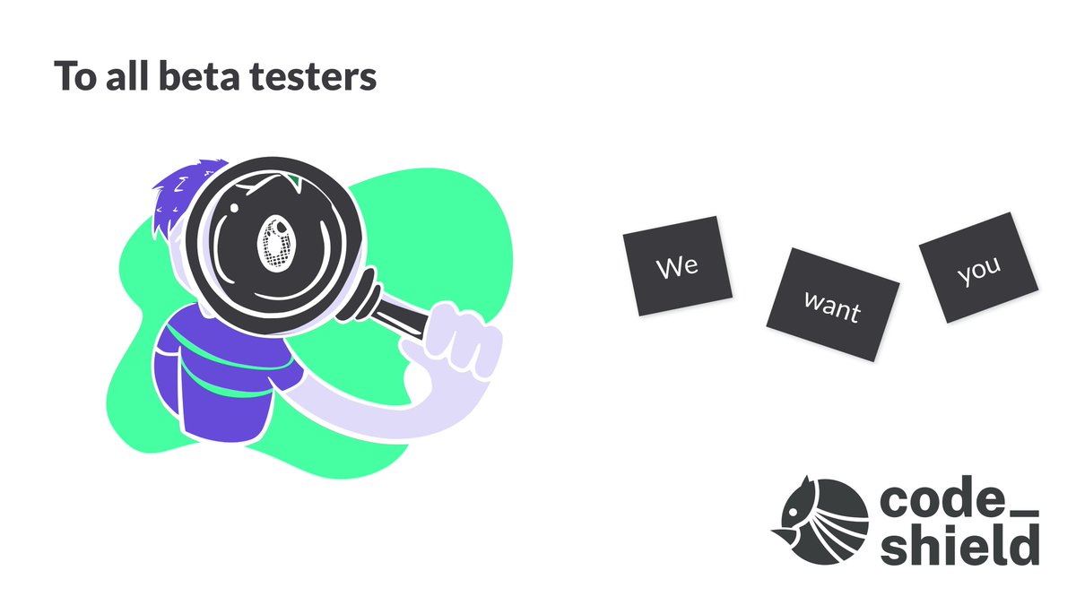 CodeShield_io's tweet image. Are you wasting too much time on unimportant or false security warnings? 
We are working on enhancing our features and are looking for: 
a. 10 beta testers to use our product (1 mth - 100% free - no commitment) 
b. 5 ppl for a short usability session (~40' max) 
Are you in?