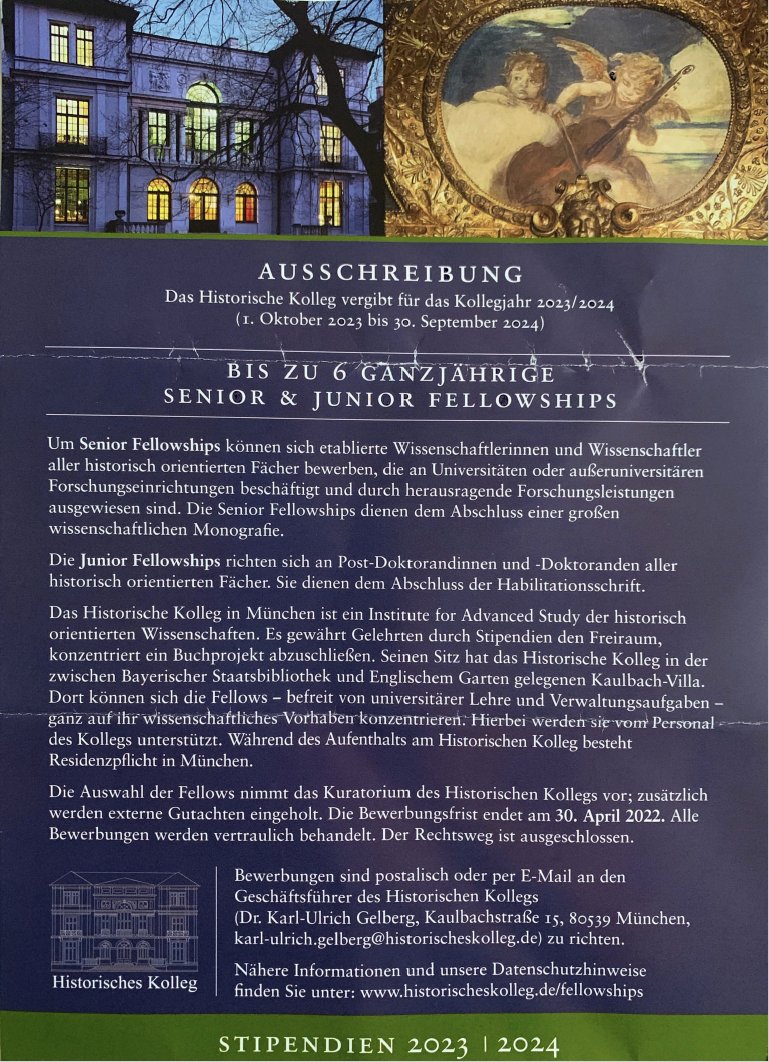 HistSciHum's tweet photo. Wish I could, again ... Dear #twitterstorians, these fellowships are highly recommended 👇 https://t.co/AAOPU8eQTM