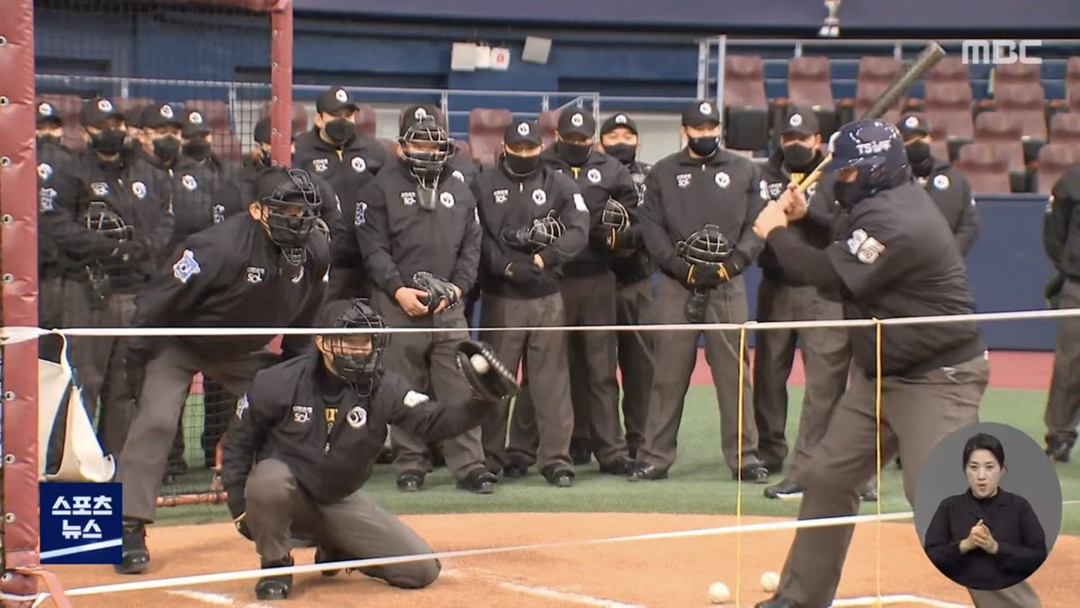 DanielKimW's tweet photo. All #KBO umpires got together at Gocheok Sky-Dome and held their own workout. Here are few important changes for the upcoming season.
1. Bigger strike-zone to be enforced.
2. Umpires will be individually evaluated.
3. Those w/ poor grades will be demoted to minors. https://t.co/6VoFjyMiXo