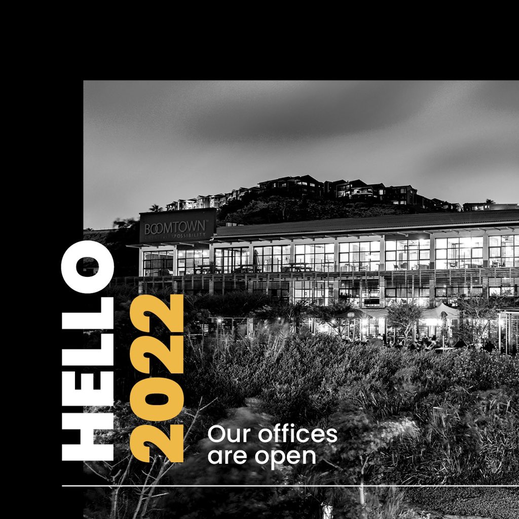 The BOOMERS are back in the building!

Our Jozi &amp; Gqeberha offices officially open for 2022, we look forward to building brands with purpose and serving Mzansi with pride.

Contact us on info@boomtown.co.za and let’s start a conversation about how we can elevate your business.