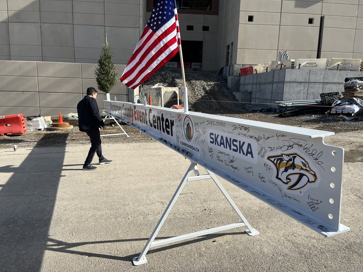 Great topping out event today at <a href="/FMBankArena/">F&M Bank Arena</a>! Excited for the facility and the great partnerships with the <a href="/PredsNHL/">Nashville Predators</a> and <a href="/mcgtn/">Montgomery County, TN</a>. #LetsGoPeay