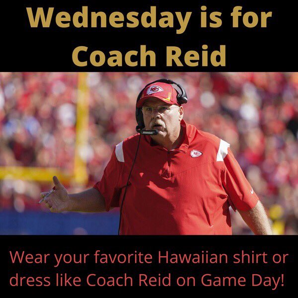 mrspohl1's tweet image. Wednesday is for Coach Reid! 🥸♥️🏈💛 #OneTeamOneVision #ChiefsKingdom  #KingdomUnited @Chiefs @USD449 @KingdomCrew