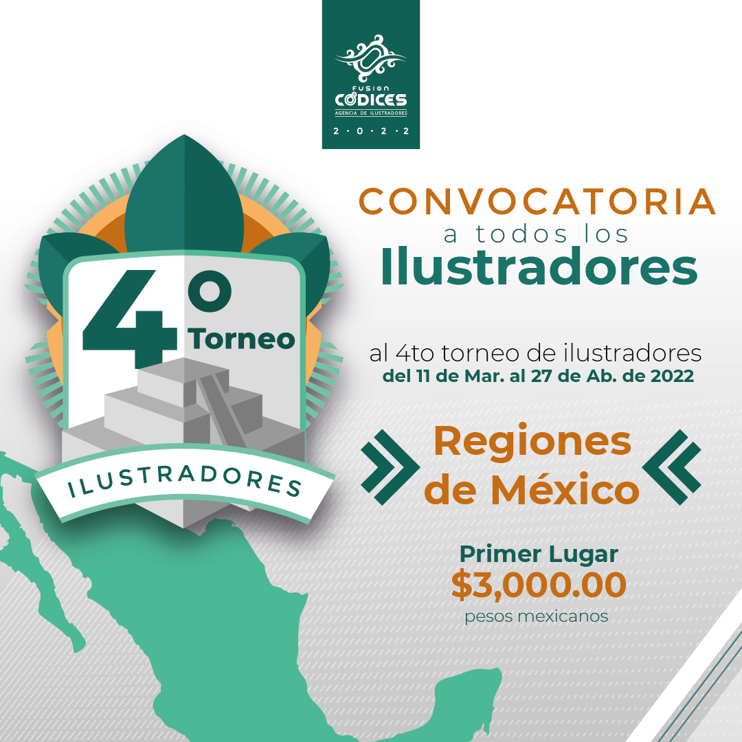 fusioncodices's tweet photo. Participa en el torneo de ilustración, solo serán 16 lugares. Tendrás que hacer una ilustración de alguna region de nuestro país.
Las bases en el link del primer comentario ⬇️⬇️

#torneo #ilustracion #ilustradores #fusioncodices #agenciadeilustradores #mexico #illustration #art https://t.co/xOnqDoAnqC