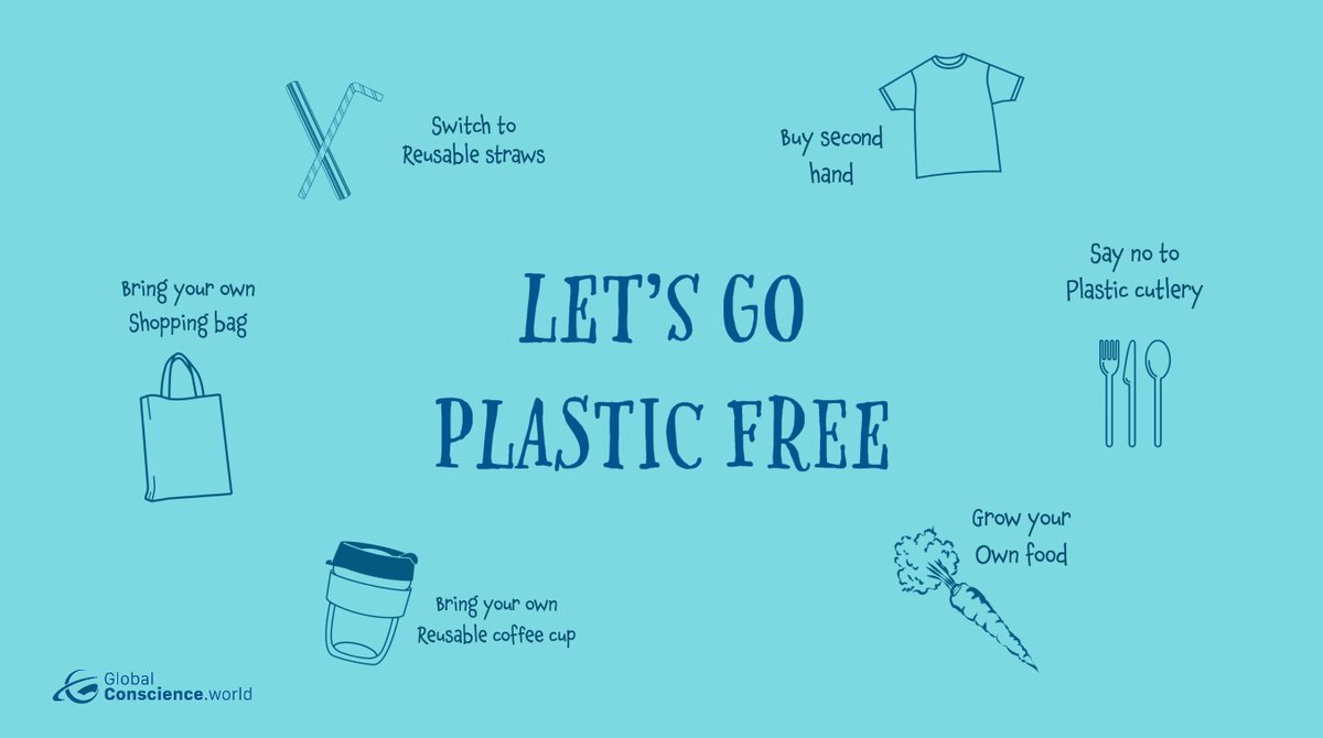 Here are some ways to go plastic free. Learn how you can make informed choices that affect the planet by visiting GlobalConscience.World
.
.
.
 #globalwarming  #climatechange  #protectourplanet #gogreen  #plasticfree  #cleanplanet #lowwaste #dontuseplastic #sustainableproducts