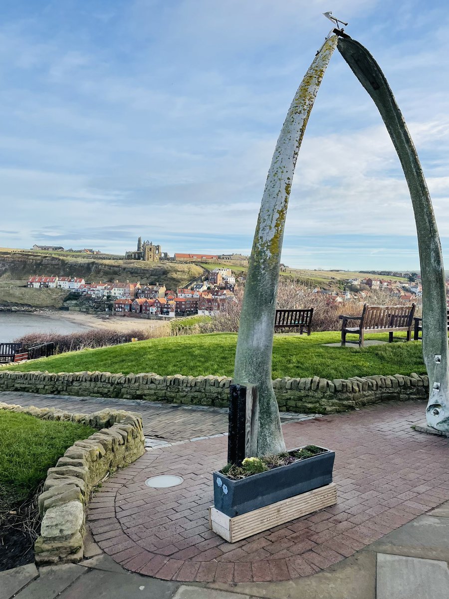The perfect viewpoint ❤️🐳 @MyFaveBench #whitby #whitbyabbey #whalebones #northyorkshire #pewwithaview #outdoors #coast
