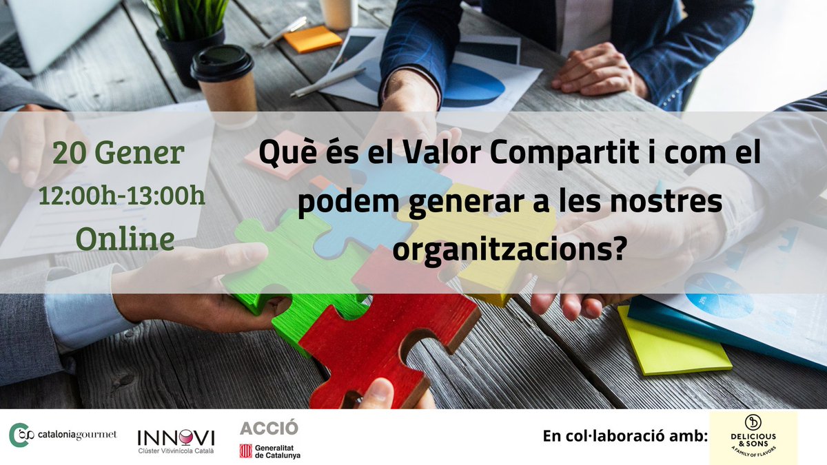 🔎 Saps el que és el #ValorCompartit💡🧩?

Si ho vols descobrir i incorporar-ho com a #propòsit2022 dins la teva empresa, no pots perdre’t aquesta sessió adreçada a empreses del sector #alimentació i #begudes amb “propòsit”.

Detalls i inscripcions✍️: lnkd.in/g347HBss