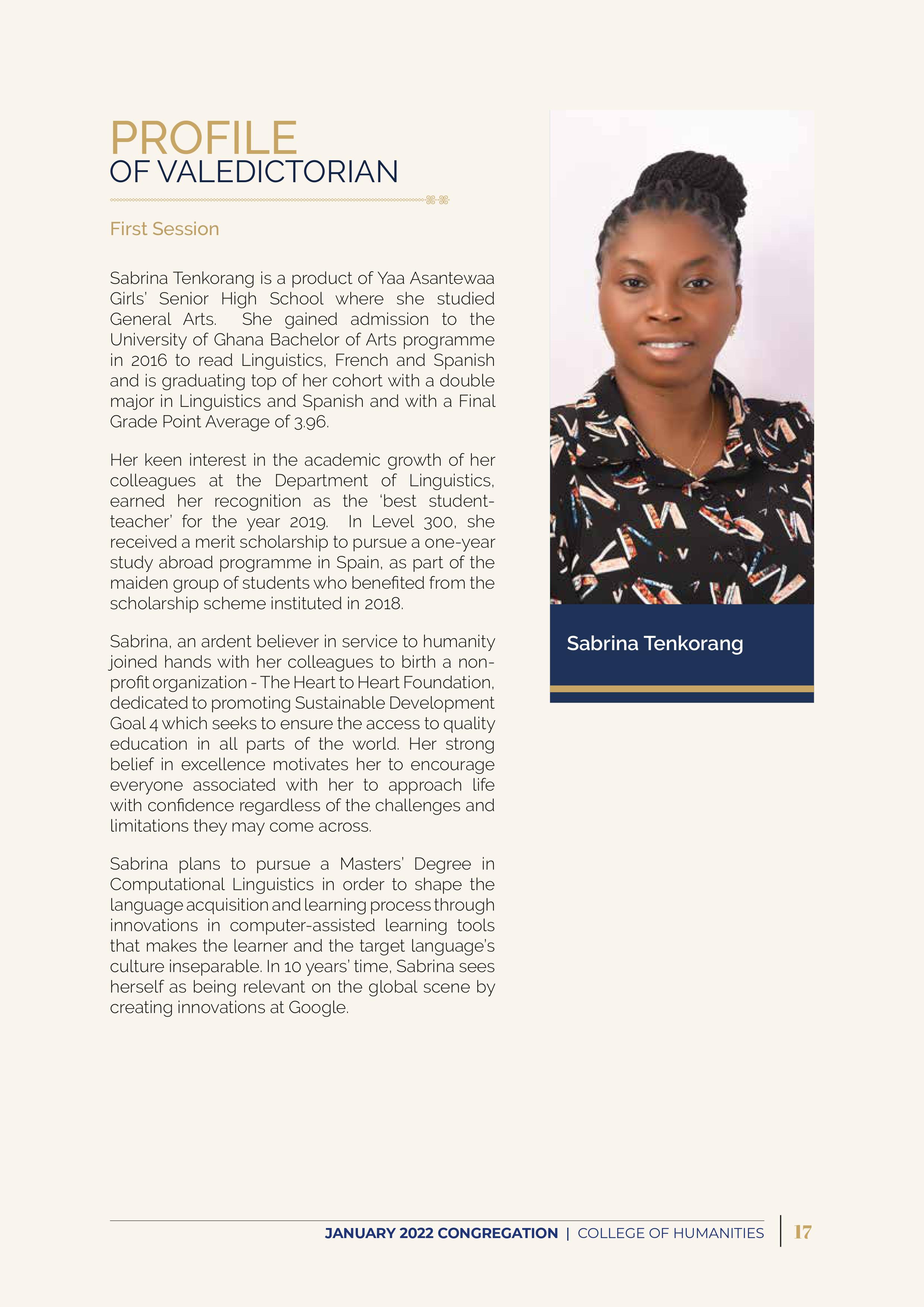 University of Ghana على X: &ldquo;Read the full profile of Sabrina 