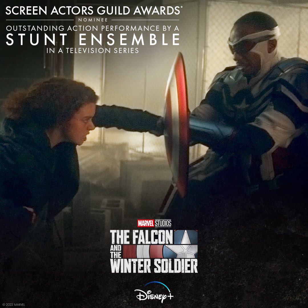 Congratulations to the team behind Marvel Studios’ The Falcon and the Winter Soldier for their #SAGAwards nomination for Outstanding Action Performance By a Stunt Ensemble in a Television Series!