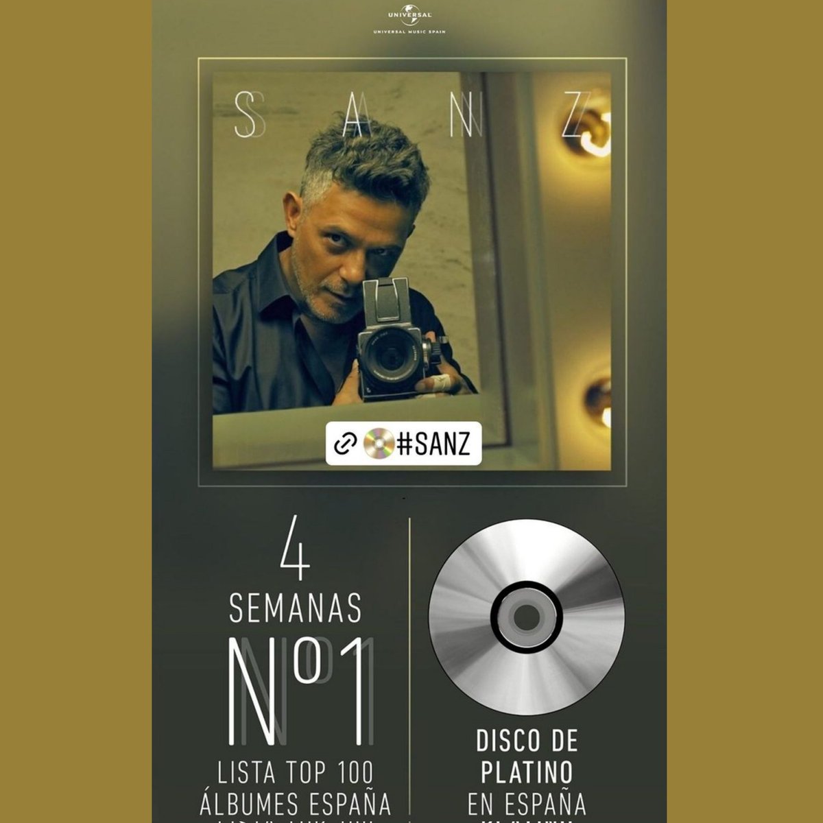 ¡¡Y no es para menos!!
N° 1 durante 4 semanas 👏🏻👏🏻👏🏻 en la lista Top 100 álbumes España... Ole, ole y ole maestro!!

#DicoDePlatinoEnEspaña #SANZ #AlejandroSanz #AquenomeSueñas <a href="/AlejandroSanz/">Alejandro Sanz</a>