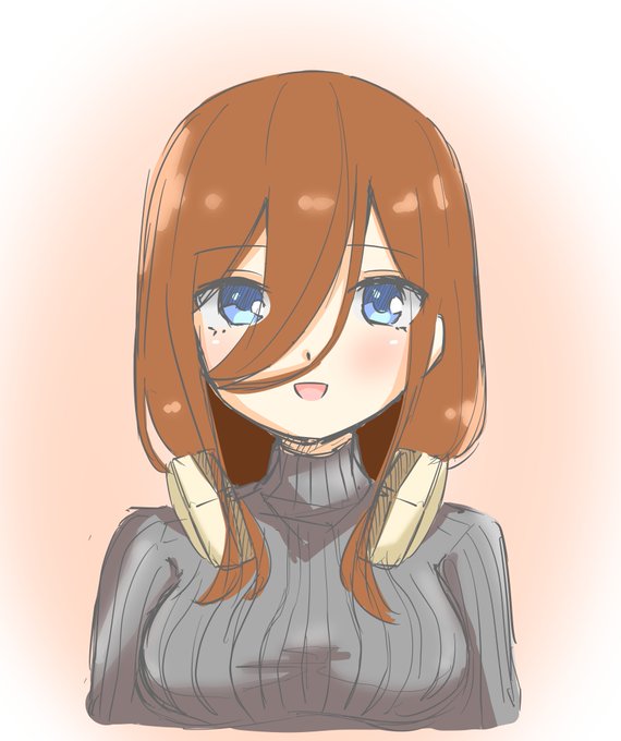 し　ろ　ねさんがTwitterに投稿した中野三玖(五等分の花嫁)のイラスト。