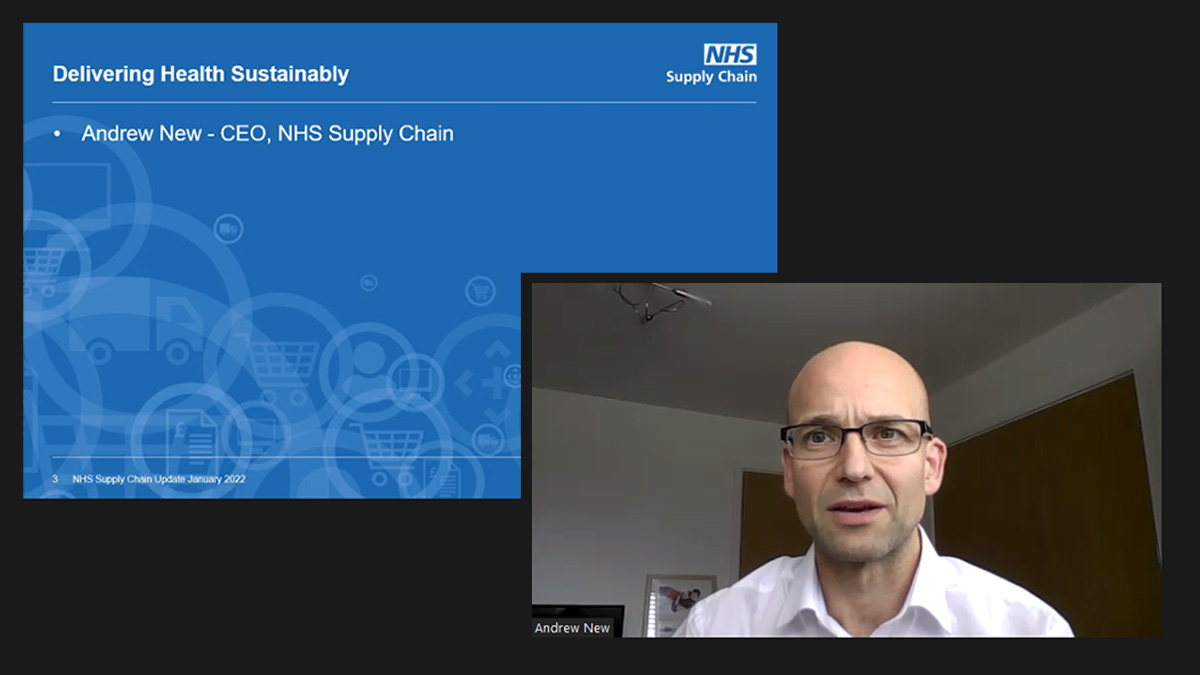 NHSSupplyChain's tweet photo. "We're prioritizing sustainability across the supply chain. That means working with trusts, suppliers and the whole of the NHS to meet the net zero targets."
Andrew New, CEO, on delivering health sustainably @NHSProviders yesterday #NHSP21 https://t.co/5ScxXjHWSP