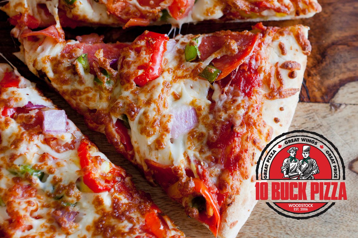 10buckpizza's tweet photo. 36% of all pizza orders want their pizza topped with pepperoni.  But, we believe more is more!  Choose from our over 24 specialty pizzas or create your own!
.
.
.
#10buckpizza #bestintown #pizzadoneright #ordertoday #delivery #takeout https://t.co/ZlUFjut7Fa