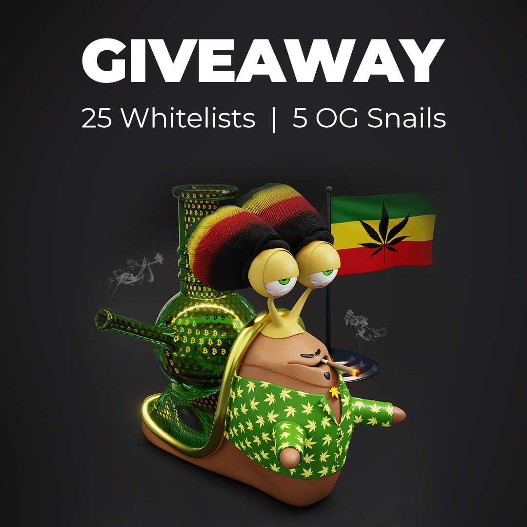 We are giving away 25 White Snail and 5 OG Snail spots on this post! 
To enter:
1️⃣ Follow x.com/CrazySnails
2️⃣ Like and retweet this tweet
3️⃣ Tag 3 friends
4️⃣ Join our Discord discord.gg/MvMdPHaS
#NFTCommunity 
#Crazysnails
#NFTGiveaway