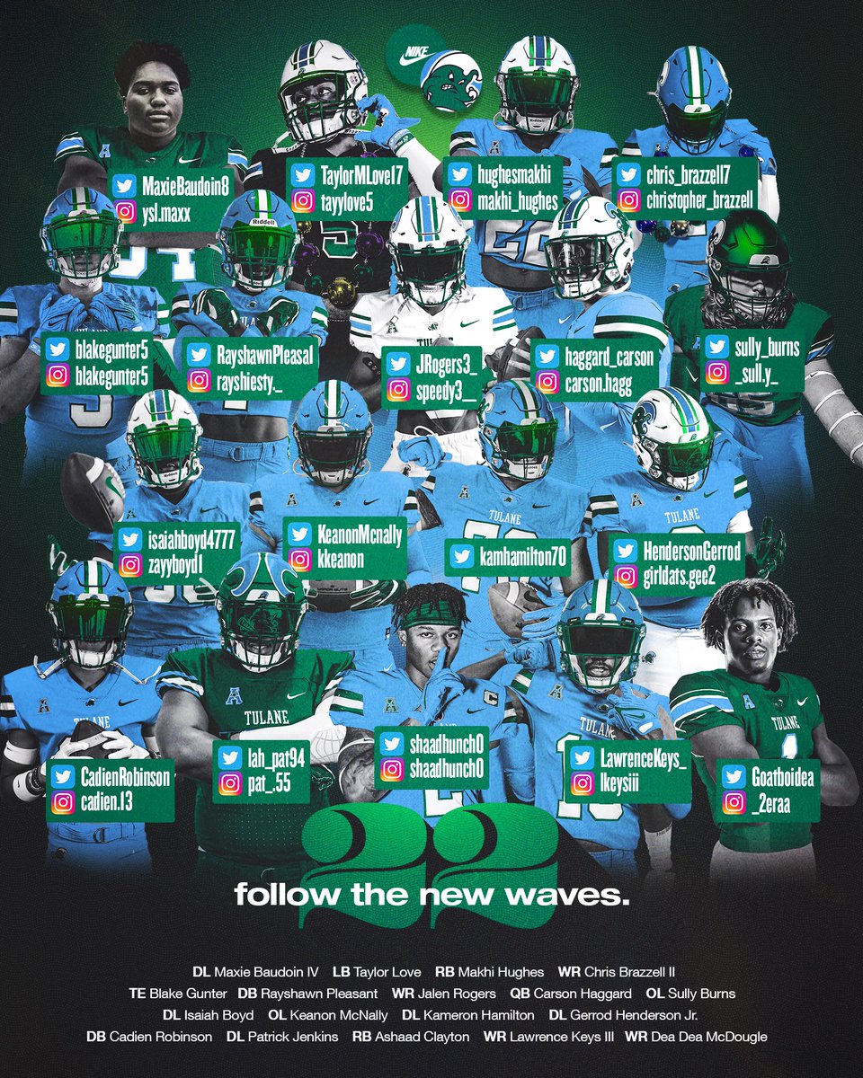 Follow the newest members of the Wave! 

#RollWave 🌊 #UptownKrewe22