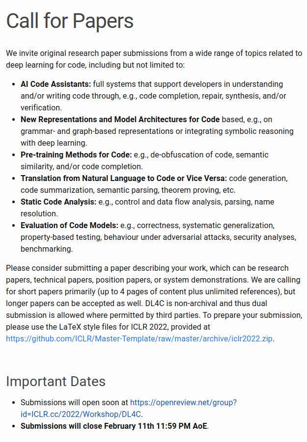 Deep Learning For Code @ NeurIPS'25 tweet media