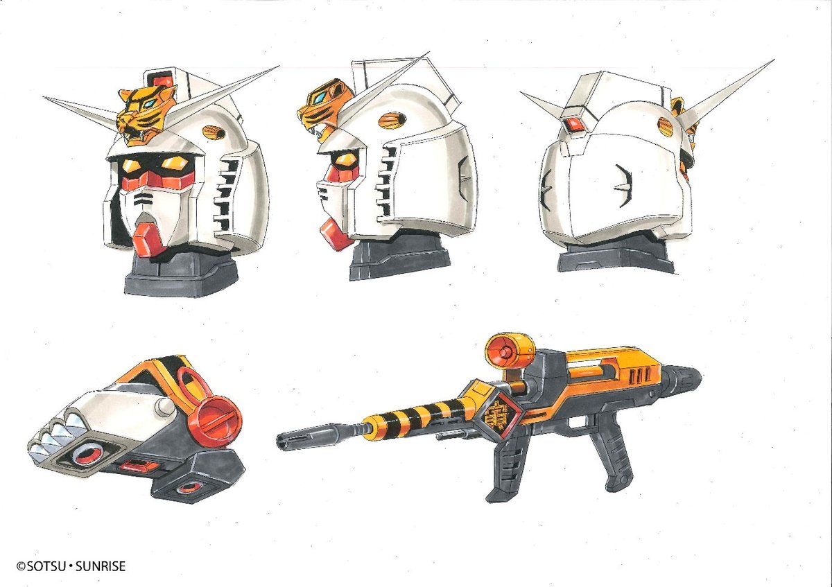 Kunio Okawara unveiled his Year of the Tiger themed Gundam. You can see his  past designs after the jump. #Gundam #ガンダム, image size:1200x847