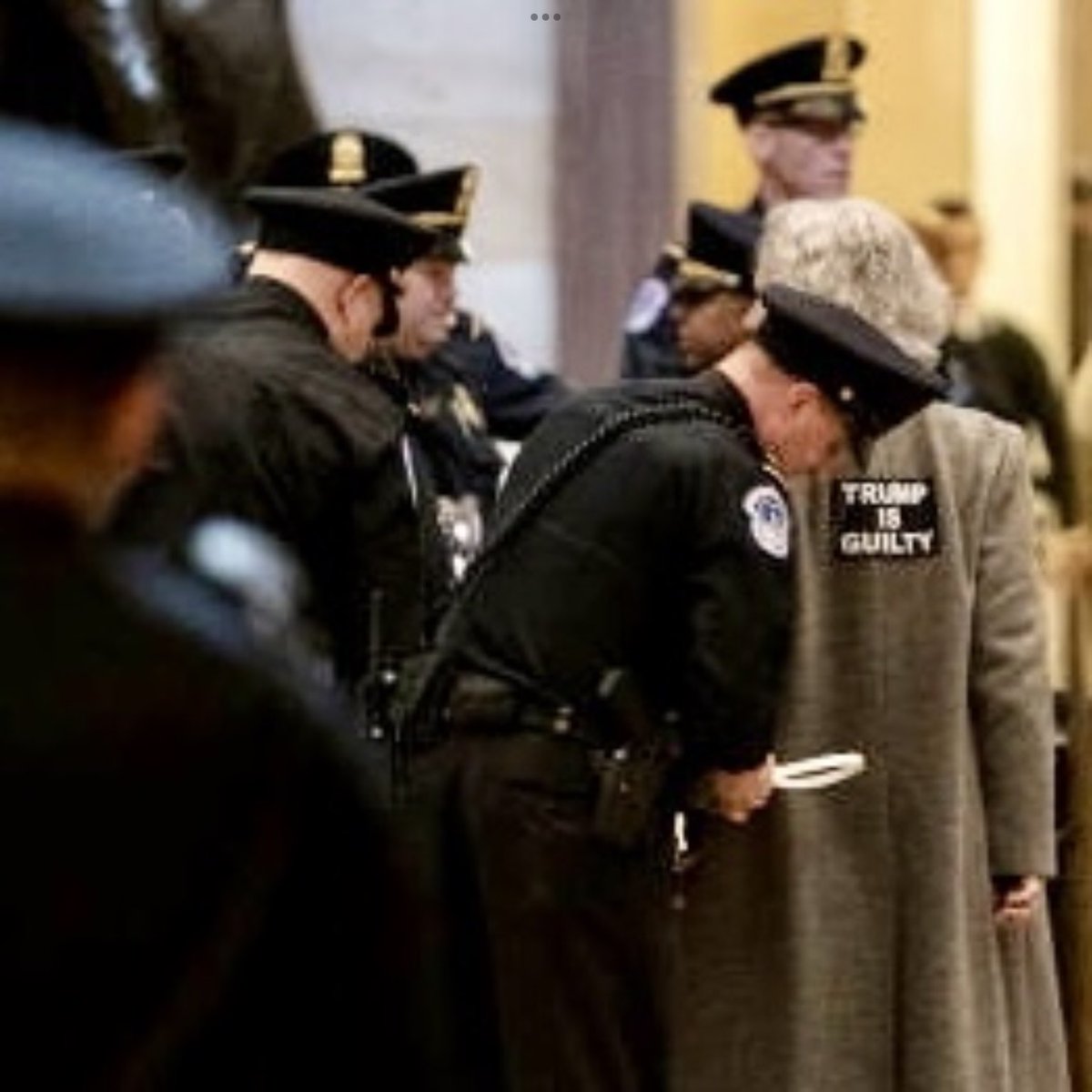 postcards4USA's tweet photo. @Sifill_LDF By way of juxtaposition, when we protested at an Impeachment Trial of the former, one-term, disgraced, coup-plotting president - 10 of us, supported by another 40, linked arms &amp; sat down in the Rotunda. (And we’re promptly arrested.)
#GOPCoup #January6thInsurrection
vs #Rotunda10 https://t.co/WMY5cERnWe