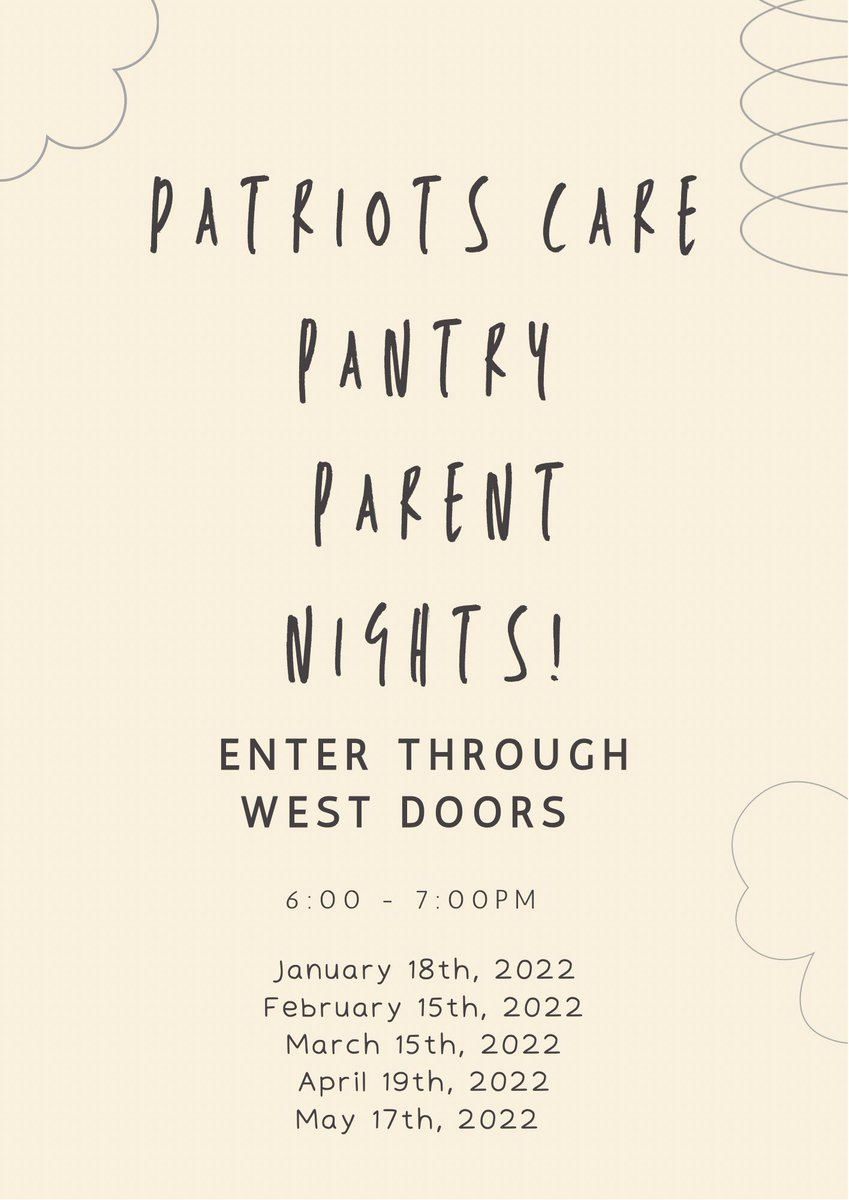 Pantry nights! Anyone is welcome!!