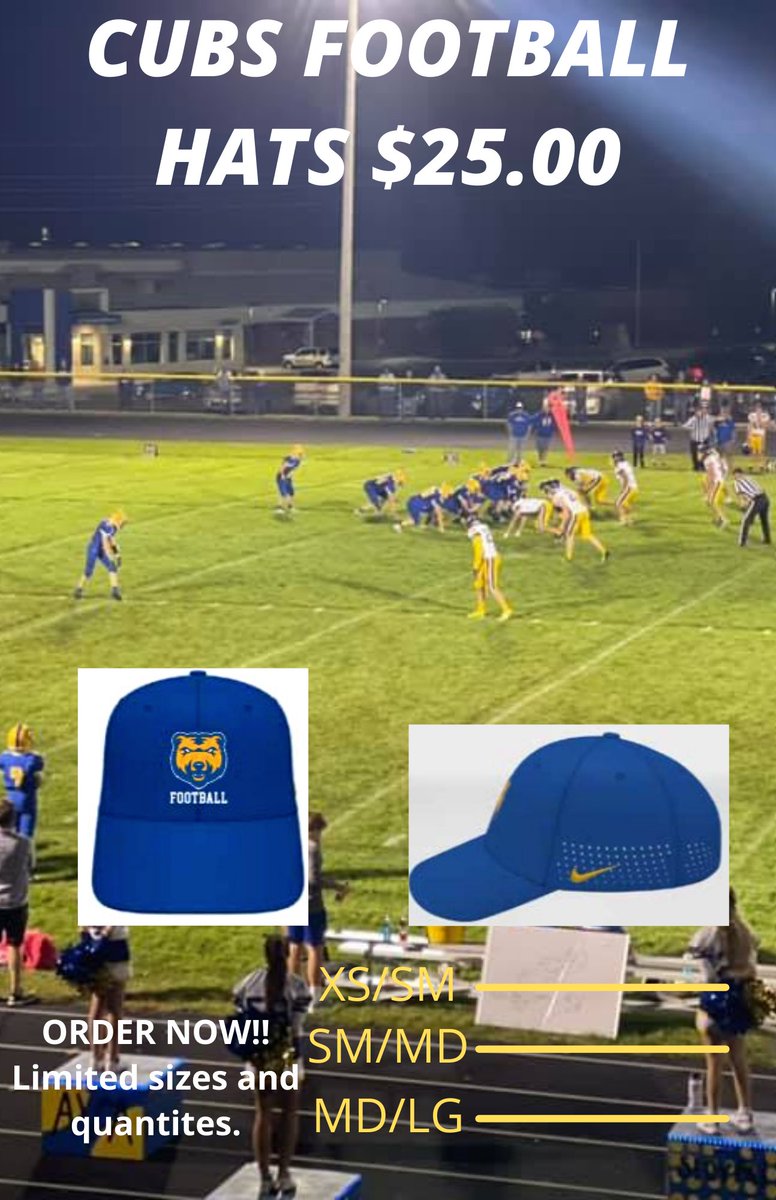 BrianAHaak1's tweet photo. AHHS Football Hats for Sale.  Contact Coach Haak for ordering or questions.  @AHHSCUBS https://t.co/ZRnM6gtFfD