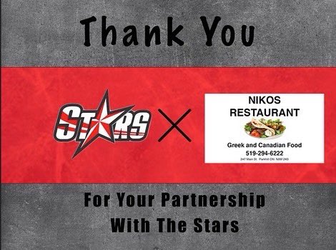We would like to say a big thank you to our sponsors for there continued support with the Stars!