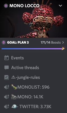 MonoLocco_'s tweet photo. We have reached more than 14.1K Members and 171 Boosts in 3 days. 

Congratulations to all the MONO LOCCOS.

Probably nothing... https://t.co/ORQULqXWfJ