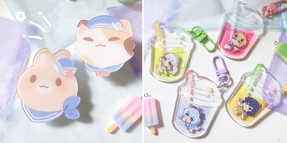 Store reopening tomorrow! 🥕
I'll add the summer fruitade genshin charms and the sailor friends phone grips but since i have a con next month there'll be VERY LIMITED stock 🙏🏻💦💦

Hurry up if you want one~!!⭐️