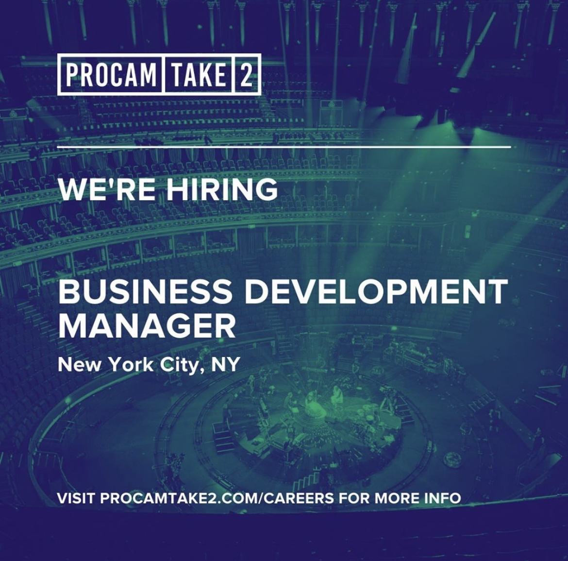 ProcamTake2's tweet image. PT2 NY is looking for an experienced individual with knowledge of professional camera equipment in the rental or sales industry to join the team as Business Development Manager. 

For more info and to apply: 
procamtake2.com/careers

#newyorkjobs #newyorkcareers #workinfilm
