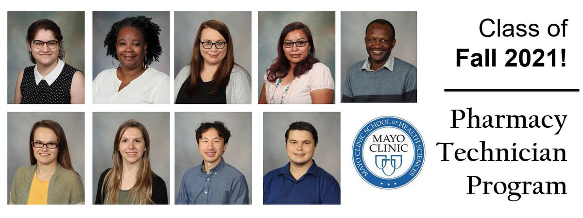 #graduationalert Congrats to the Fall 2021 class of the MCSHS Pharmacy Technician Program for completing their advanced-level ASHP/ACPE accredited education and training in December 2021. Welcome to the profession! @ASHPOfficial @PTCB @MayoPharmRes