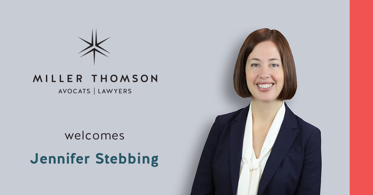 MillerThomson's tweet photo. We're pleased to welcome Jennifer Stebbing who joins the #MTPrivateClient group as a Partner in Guelph and Kitchener-Waterloo: https://t.co/o4UAdWm49P
#MTAnnounce https://t.co/QtoUZpygU9