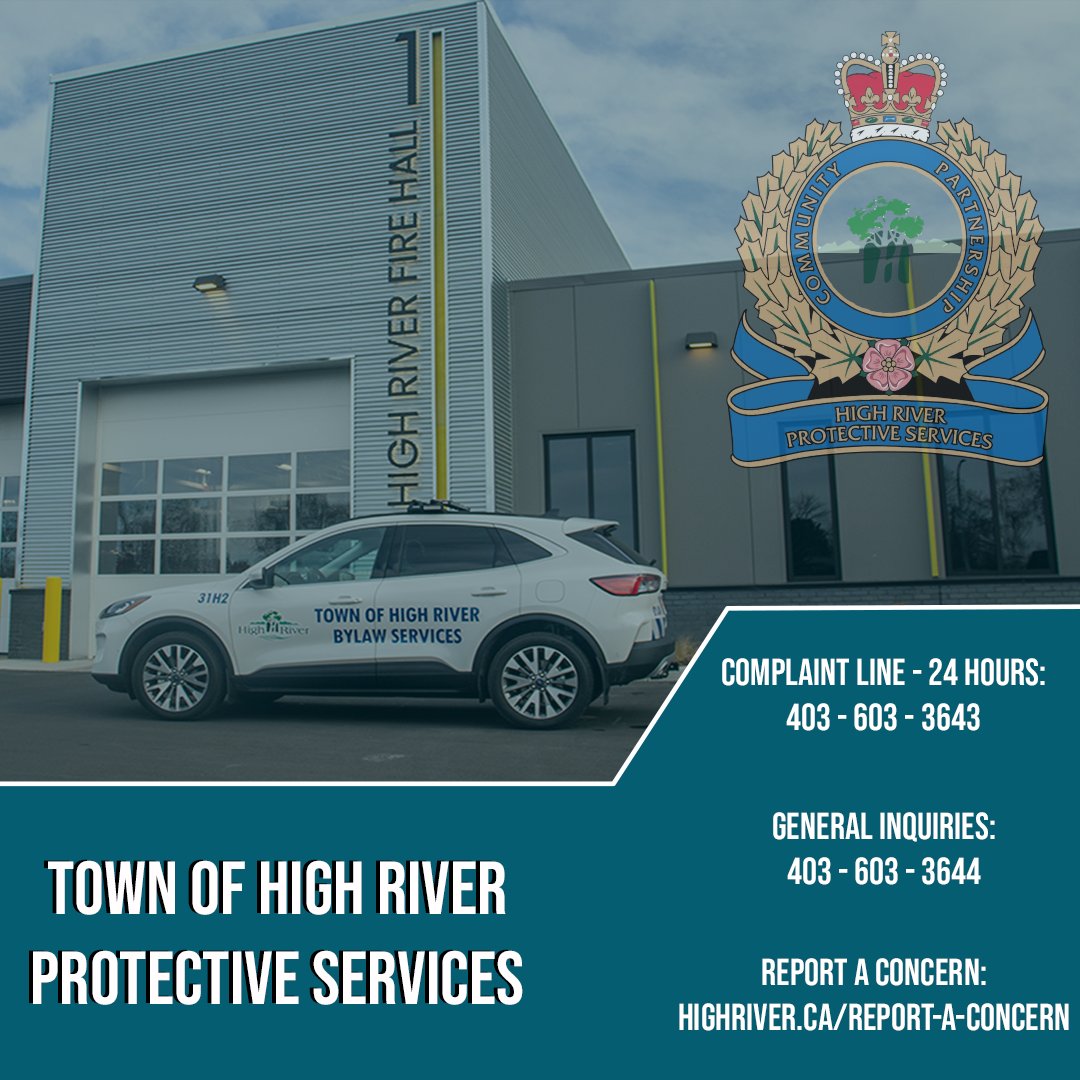 High River's Protective Services Team wants to work with the community to keep High River safe, with a high quality of life.
 
Residents can now report their concerns in two ways:  
•  24/7 Bylaw Complaint Line: 403-603-3643. 
•  Report a Concern Form: highriver.ca/report-a-conce…