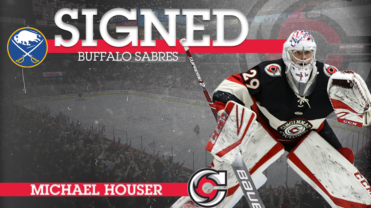 CincyCyclones's tweet photo. Michael Houser, @Mhouser29, has signed with the @BuffaloSabres. 

Cincinnati is proud you 👏👏 https://t.co/hmdoWgHCiF