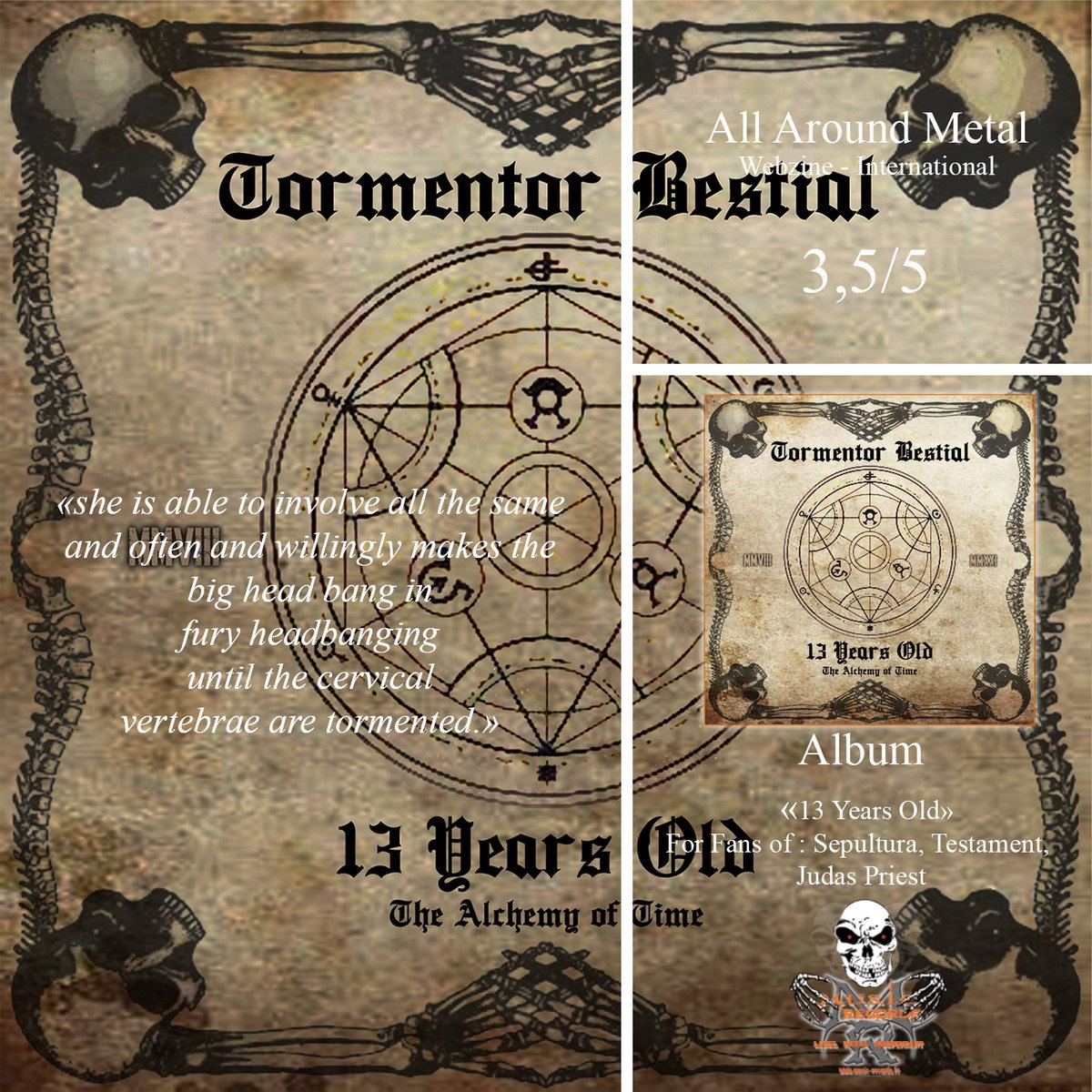 📖 [REVIEW] 📖
Allaroundmetal a chroniqué "13 Years Old" de TORMENTOR BESTIAL

allaroundmetal.com/component/cont…

💿 : bit.ly/3BXrH3o
📲 : bit.ly/3FjjGqH

music-records.fr &amp; rockmetalmarket.com
#musicrecordsfrance #rock #metal #thrash #tormentorbestial