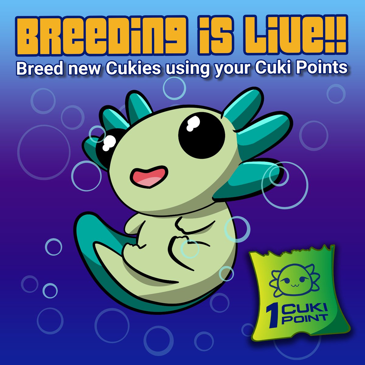 Breeding is Live!! 🚀🚀🚀

Create up to 2 baby Cukies using only your accumulated Cuki Points, totally free! 😍🥰

Read all details here:
medium.com/@cukiesworld/b…

#NFTGaming #PlayToEarn #Metaverse #CukiesWorld #NFTGame #NFTGiveaway #NFTs #P2E #P2EGame