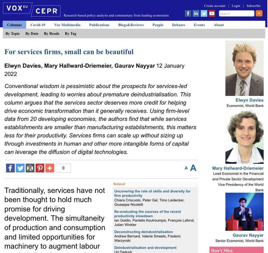 Gaurav Nayyar (@gaurav__nayyar) on Twitter photo New <a href="/voxeu/">VoxEU</a> column with <a href="/elwyndavies/">Elwyn Davies</a> & <a href="/MHallwardDrieme/">M Hallward-Driemeier</a>: services firm can scale up without sizing up through investments in #humancapital, intangible capital, and #DigitalTransformation voxeu.org/article/servic… New <a href="/voxeu/">VoxEU</a> column with <a href="/elwyndavies/">Elwyn Davies</a> & <a href="/MHallwardDrieme/">M Hallward-Driemeier</a>: services firm can scale up without sizing up through investments in #humancapital, intangible capital, and #DigitalTransformation voxeu.org/article/servic…