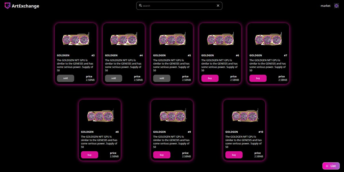 ArtonlineToken's tweet photo. Our NFT Platform is live!!! Purchase the GOLDGEN to mine ART. Or List ERC721 &amp; ERC1151! #Crypto #Mining #gpu #ElonMusk #Binance https://t.co/0qUshZE2sX