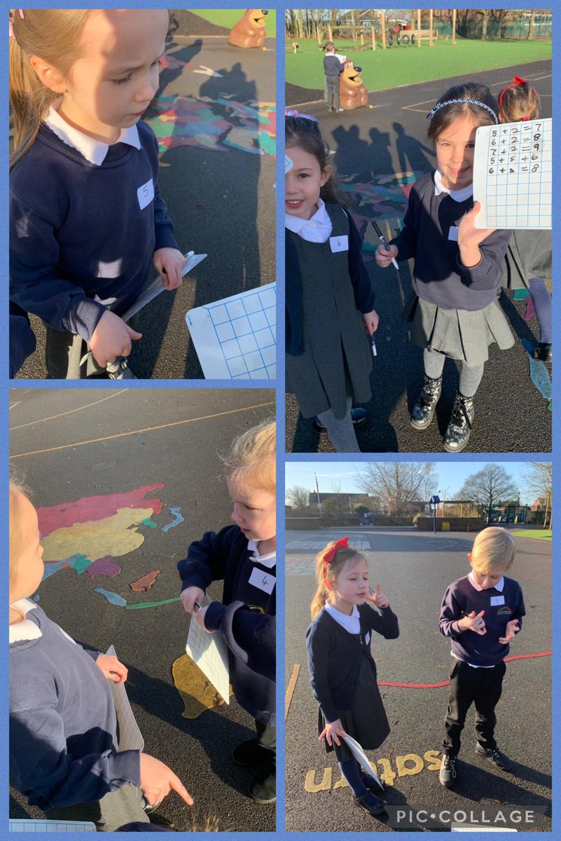BarntonMissE's tweet photo. Year One took their maths outside this morning with Miss D! They each had a number and when they found a partner they added their numbers together! ➕⛅️ @BarntonMissB_ @BarntonMrsL @BarntonMissC https://t.co/5SPwLAkJQi