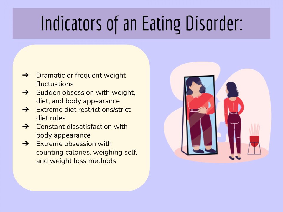 If you see a loved one possibly showing signs of an eating disorder, urge them to get medical help, but before that, offer your support and compassion. #support #awareness #educational #ToTheMoon #share #SpreadTheWord 
Here are some indicators of an eating disorder: