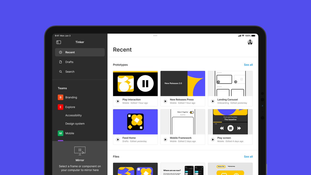 _AnaBoyer's tweet photo. We’ve got some exciting updates in store for the Figma iPad app! 👀👀👀

If you’re interested in beta testing the app and sharing feedback with us, please sign up here:  https://t.co/JHhh631QuZ https://t.co/gnbzw5ds9a