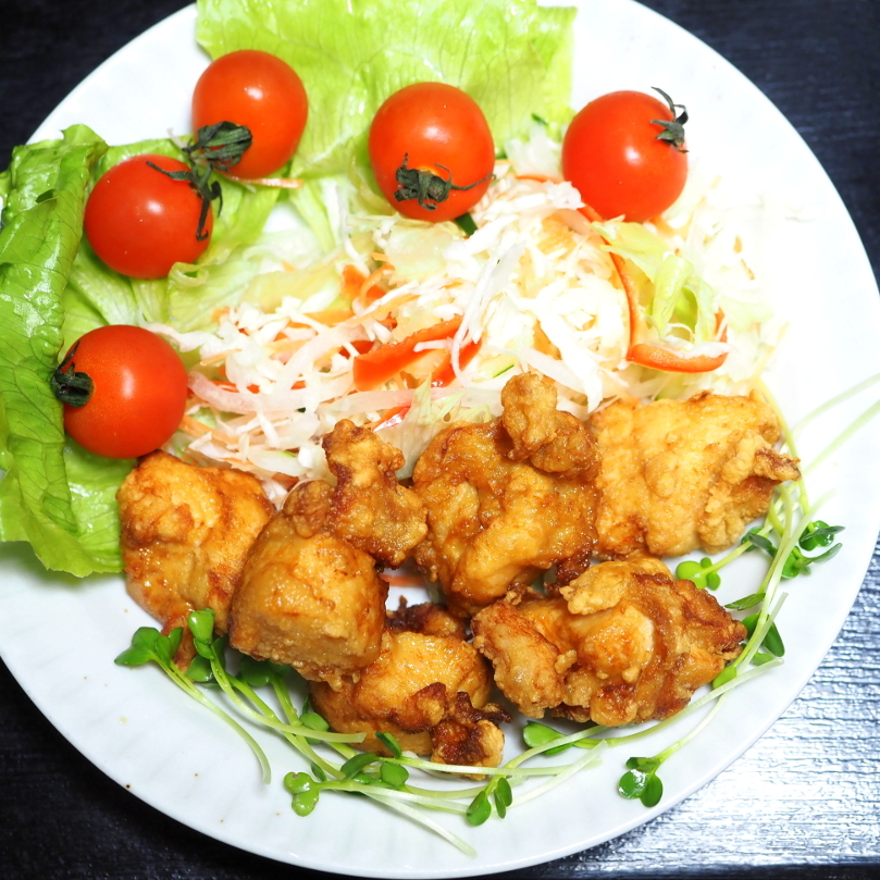 ＜たぬき食堂＞から揚げ ＜今日のおまけ＞しめさば