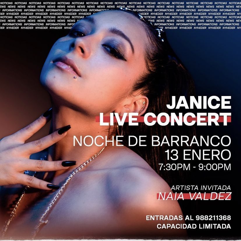 Este jueves 13 <a href="/janicesoficiall/">Janice</a> se presenta en #LaNocheDeBarranco 😱. Comenzó el año con todo 💪🏼