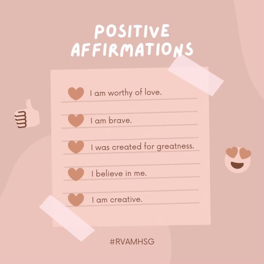 rvamhsg's tweet photo. Everyone can use some positive affirmations 🌿 what are some you use? #mentalhealth #mentalhealthmatters https://t.co/0ly76LttbY