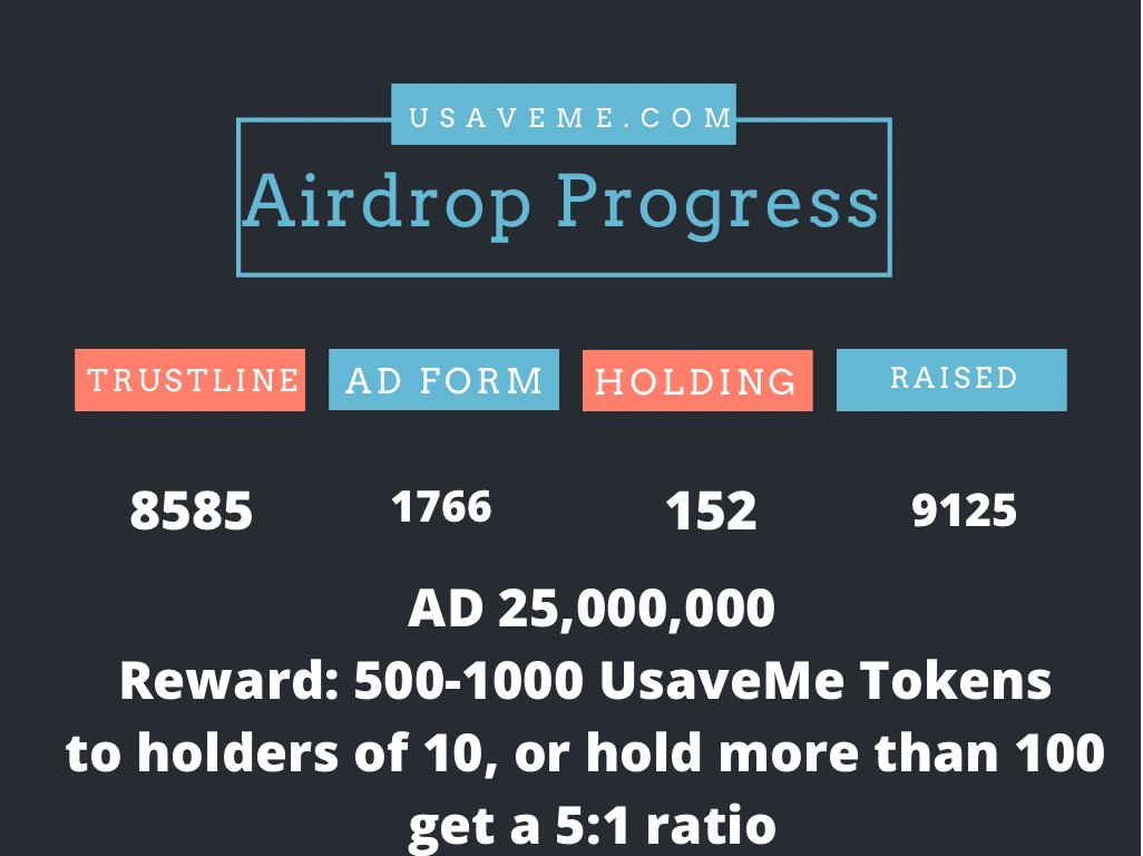 officialUsaveme's tweet photo. Main #airdrop update

#airdrops #AirdropDetective #crypto #xumm #xrp #xrpl #trustline #trustlines #token #tokens #XRPLedger #XRPLedger #XummAirdrop #XummWallet #bitcoin #shib https://t.co/1p9VbI6eV9