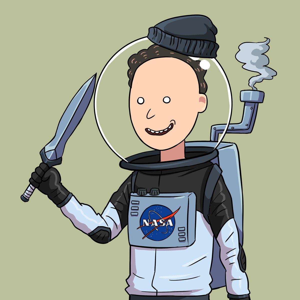 "He is crazy! I mean look at his eyes paired with his evil smile. And his KNIFE, man it's ready to cut some flesh. You better not mess around him. I WARNED YOU!" - By neko.xiii
#NFTCommunity #NFTartist #NFTarts #NFTartist