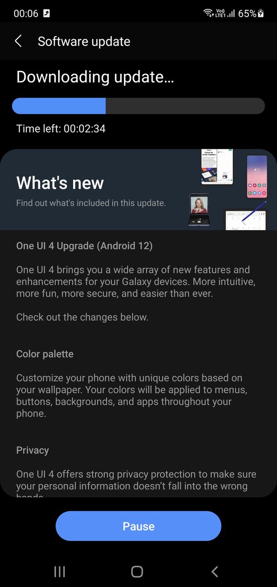 PrajwalDesai's tweet image. Finally.. OneUI 4 Upgrade 😍 #Samsung #OneUI4