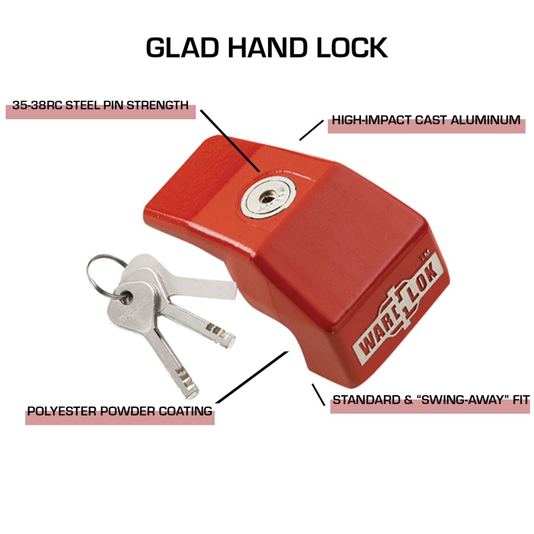 With the strongest steel pin you can find (35-38RC) &amp; an aluminum body that totally covers a trailer’s glad hand &amp; mounting bolts, the Glad Hand Lock lets you step away from your trailer with your peace of mind intact 🚛🔐
#trucking #gladhand #gladhandlock
