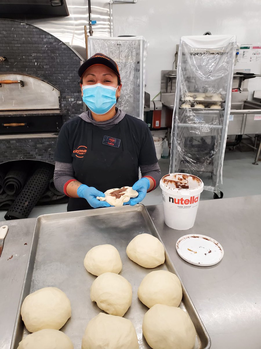 This is where the magic happens! Making Nutella Piroshkis for today!