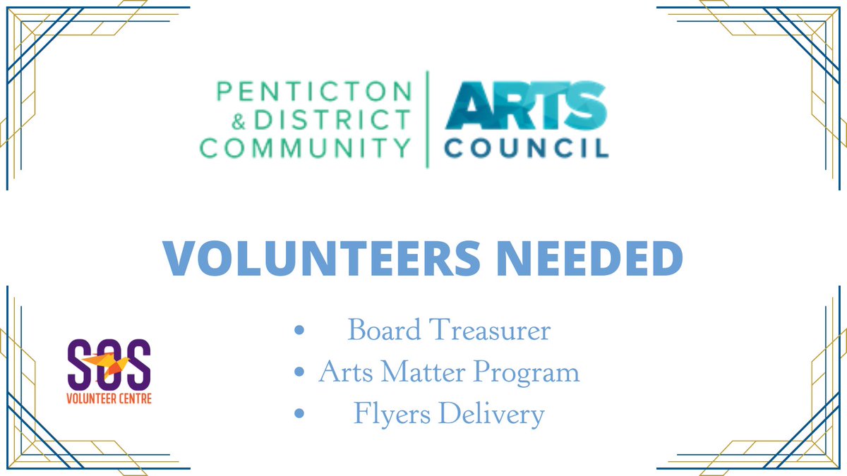 SOSVC1's tweet image. If you love the arts 🧑‍🎨 and enjoy giving back to your community, consider volunteering time with the Penticton Arts Council. They can use your support. Click the link to learn more and there is a video you can  👀:
bit.ly/pentictonartsc…
#SOSVolunteerCentre #PentictonBC