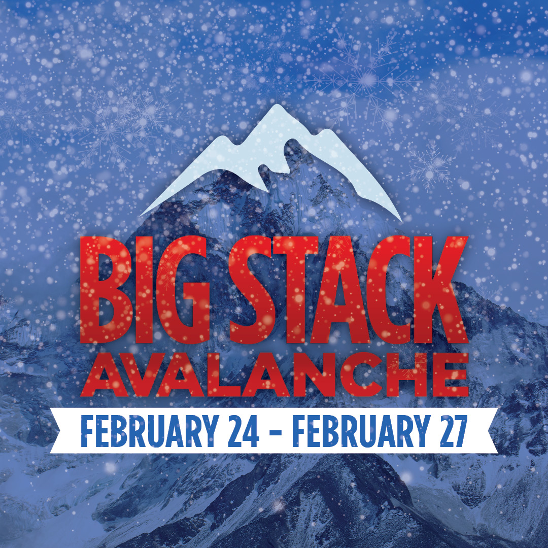 Main Event Poker Tournaments are back, starting with our Big Stack Avalanche on February 24-27. 3-Day one flights, $800 buy-in, and 25k starting stack. For more details visit, RunAces.com/Cards/Tourname…