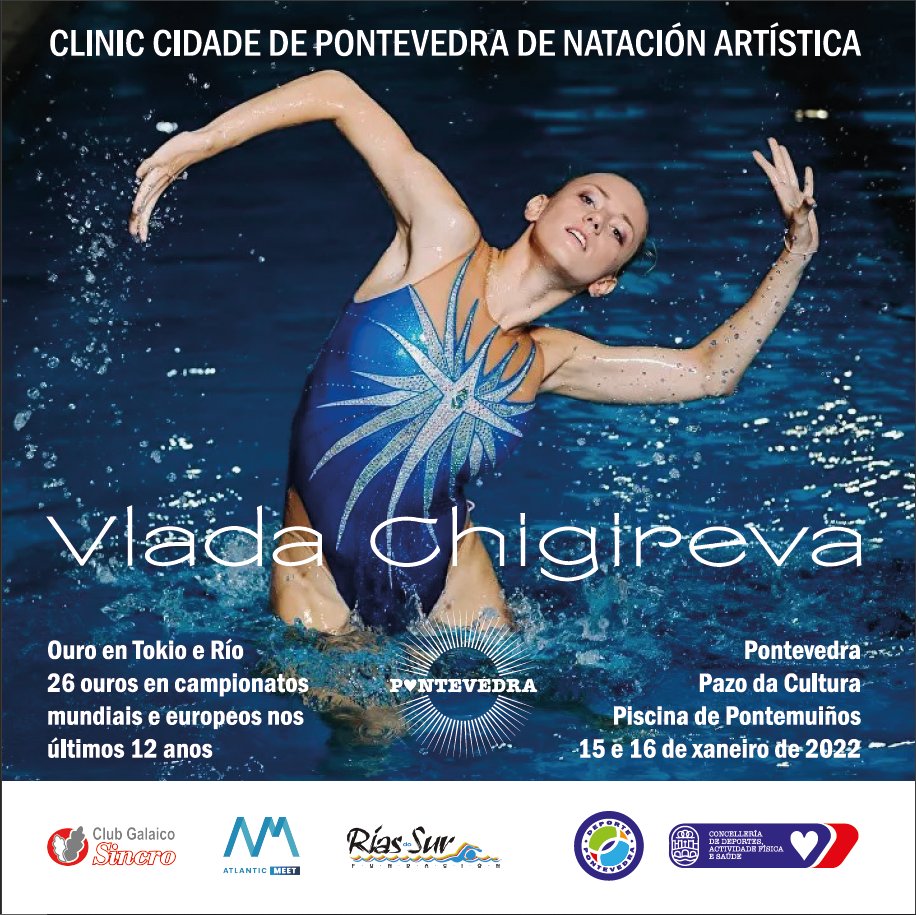 AtlanticMeet's tweet photo. Estamos entusiasmados de coorganizar de este Clinic de Natación Artística, donde recibiremos la visita de la nadadora Vlada Chigireva, 2 veces campeona olímpica, 11 veces del mundo y 4 de Europa.

#deporte #natacionartistica #vladavhigireva #pontevedra #galicia https://t.co/uVwoJpu4oa